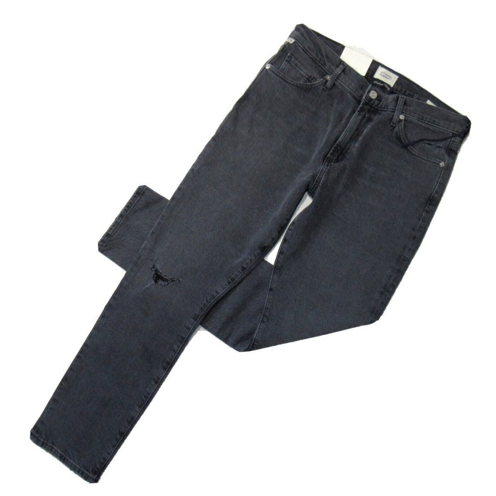 NWT Citizens Of Humanity Skyla in Covert Gray Distressed Cigarette Jeans 28